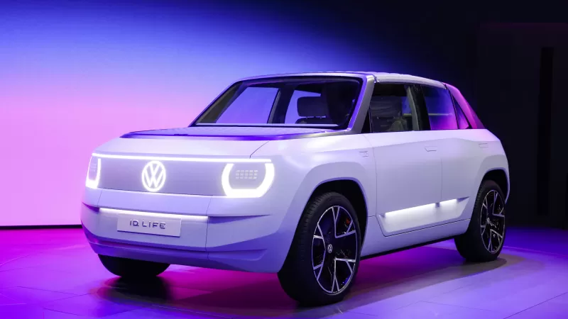 Volkswagen I.D. LIFE, Electric cars, 2021, Neon, Colorful background, 5K