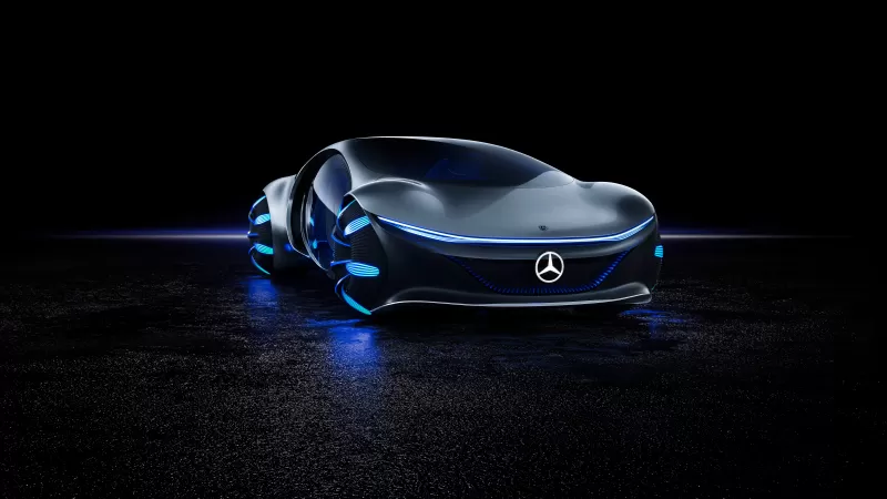 Mercedes-Benz VISION AVTR, Concept cars, Black background, 2020, 5K, 8K