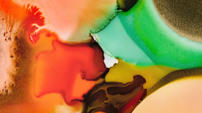 Mi Pad 5 Pro, Colorful background, Liquid art, Macro, Stock
