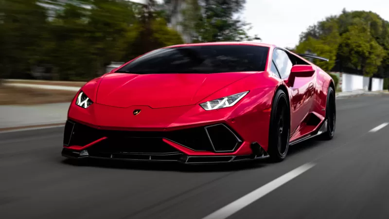 Lamborghini Huracan, Red cars, 5K