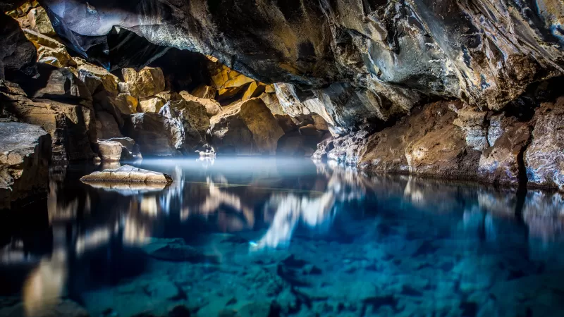 Grjótagjá, Lava Cave, Iceland, Hot Spring, Natural Phenomena, Famous Place, Tourist attraction, 5K