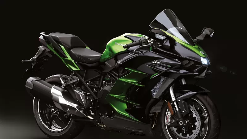 Kawasaki Ninja H2 SX, Sports bikes, 2022, Dark background, 5K
