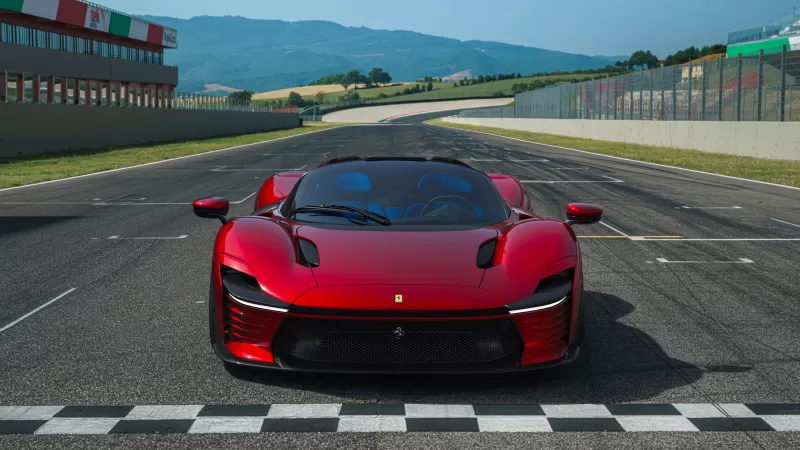 Ferrari Daytona SP3, Red, Mugello race track, 2021, 5K wallpaper