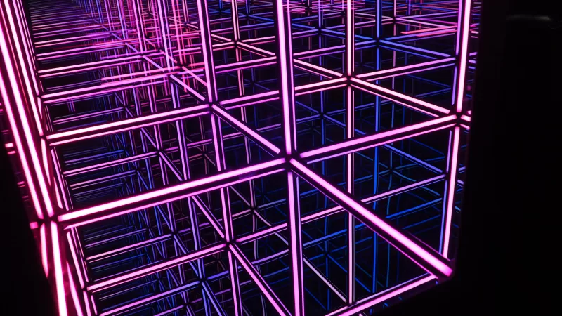 Purple Lines, Light show, Interlink, Connections, Pattern, Geometrical, Illusion, 