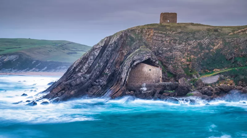 Ermita de Santa Justa, Torre de San Telmo, Cantabria, 4K wallpaper