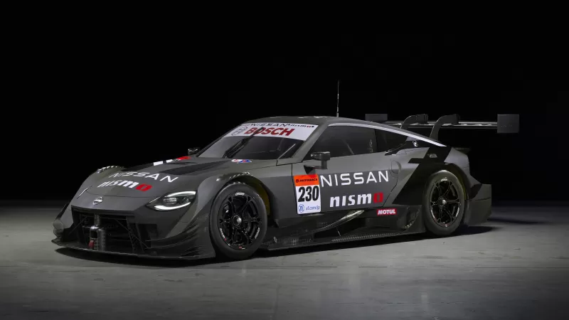 Nismo Nissan Z GT500, Super GT race car, Dark studio wallpaper