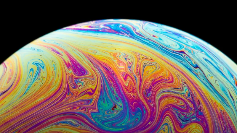Soap bubble, Colorful film, Macro, 4K wallpaper