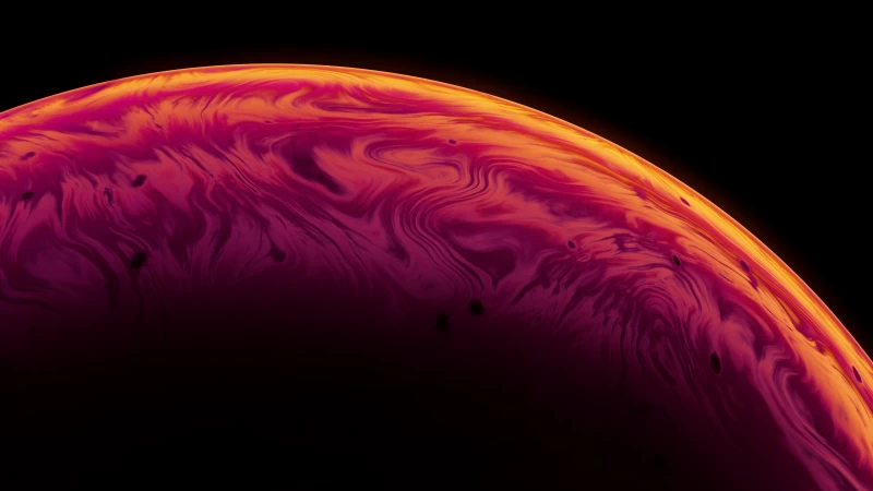 Soap bubble, Orange glow, AMOLED, 4K wallpaper