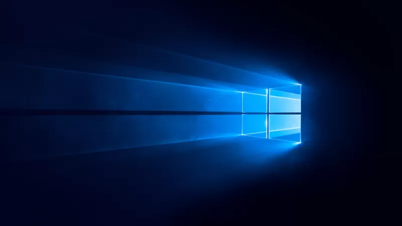 Windows 10, Dark, Blue background, 5K, 8K