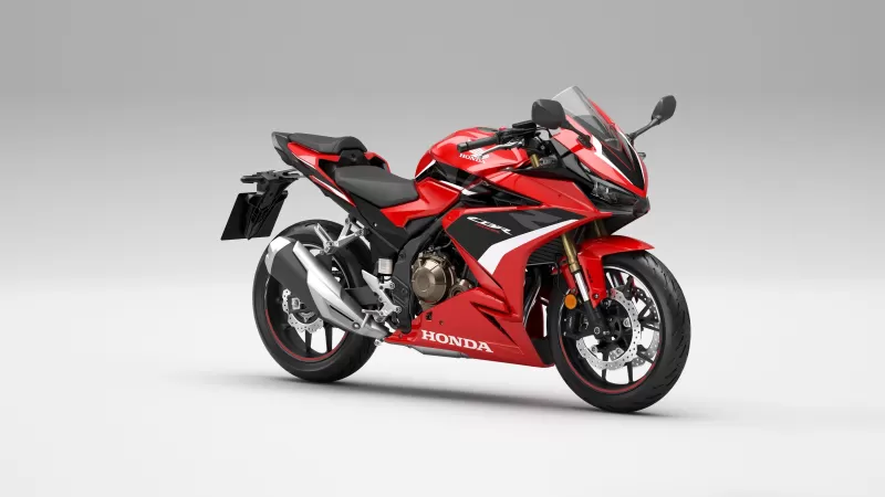 Honda CBR500R, White background, Red and black, 2022, 4K wallpaper