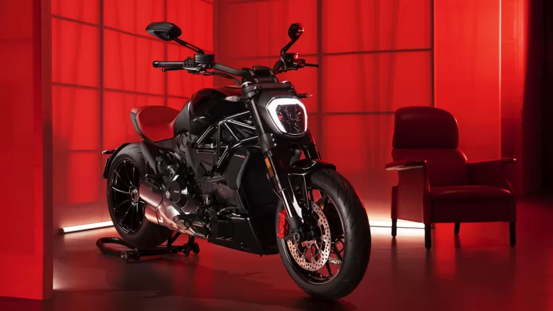 Ducati XDiavel Nera, Limited edition, Sports cruiser, Red background, 2022, 5K, 8K