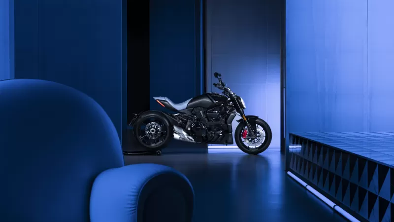 Ducati XDiavel Nera, Limited edition, Sports cruiser, Blue background, 2022, 5K, 8K