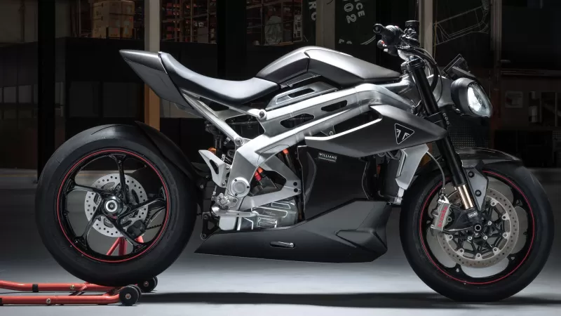 Triumph TE-1 prototype wallpaper, Electric motorcycle, Williams Advanced Engineering, Studio