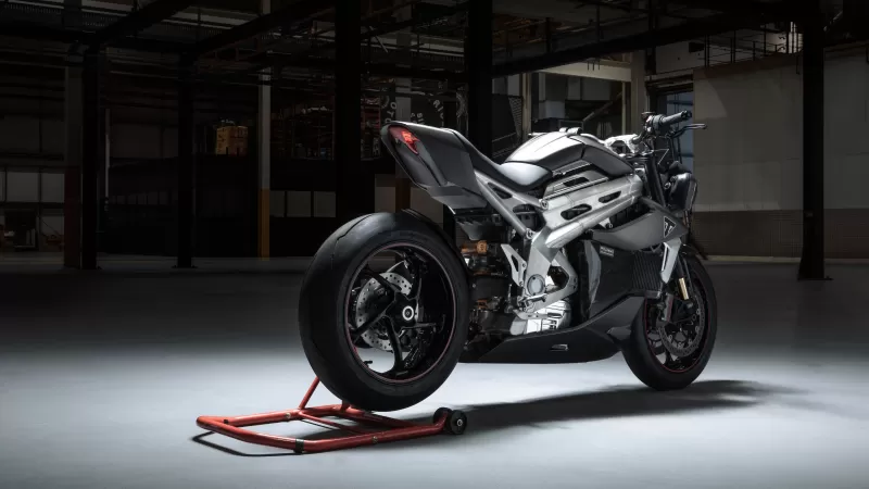 Triumph Project TE-1, Electric prototype, Paddock stand, Warehouse, 5K wallpaper
