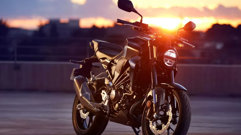 Honda CB300R, Neo Sports Cafe, Sunset, Headlight, 2022, 4K wallpaper