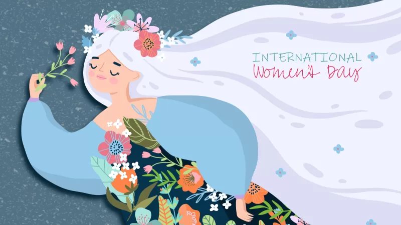Women's Day, March 8th, Girly backgrounds, Dream, Floral, Illustration, Happy, 5K, 8K
