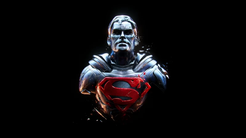 Superman, Man of Steel, Black background, DC Comics, DC Superheroes, AMOLED