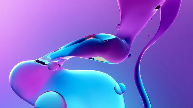 Fluidic, Glossy, Gradient background, Purple background