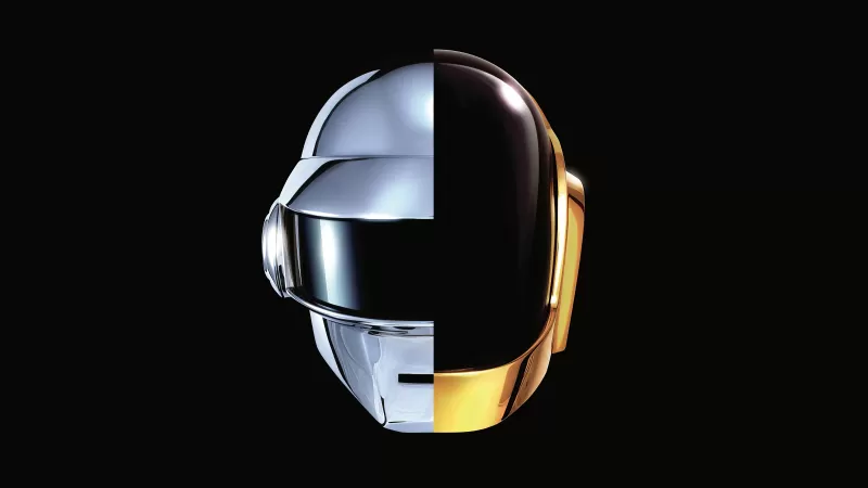 Daft Punk, Electronic music duo, French, Daft Punk Helmet, Black background, AMOLED, 5K, 8K