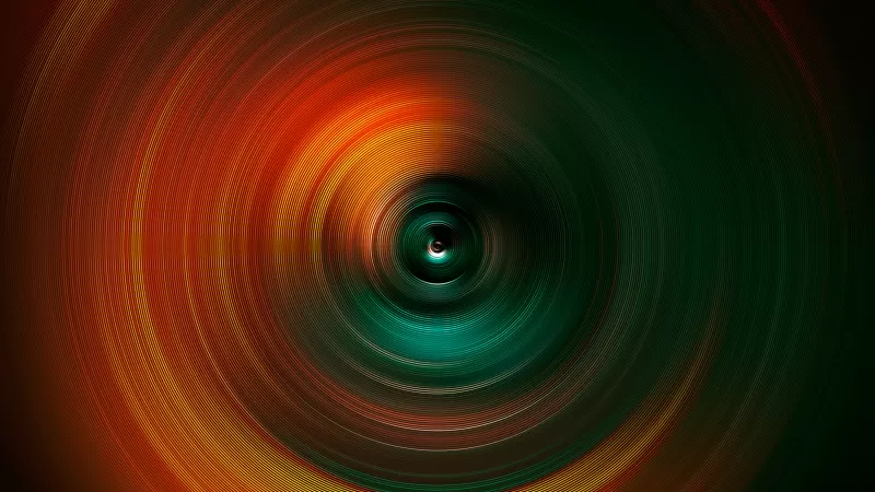 Hypnotic rings wallpaper, Orange and green, Dark circles