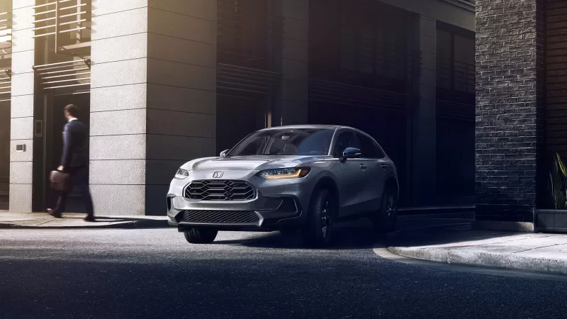 Honda HR-V wallpaper, Grey crossover SUV, City street, 2023
