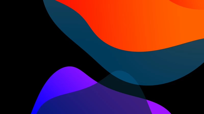 iOS 13, Stock, Multicolor, Black background, iPad, HD
