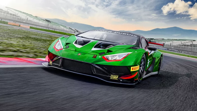 Lamborghini Huracán GT3 EVO2, Lamborghini Squadra Corse, Race track, Race cars, 2022