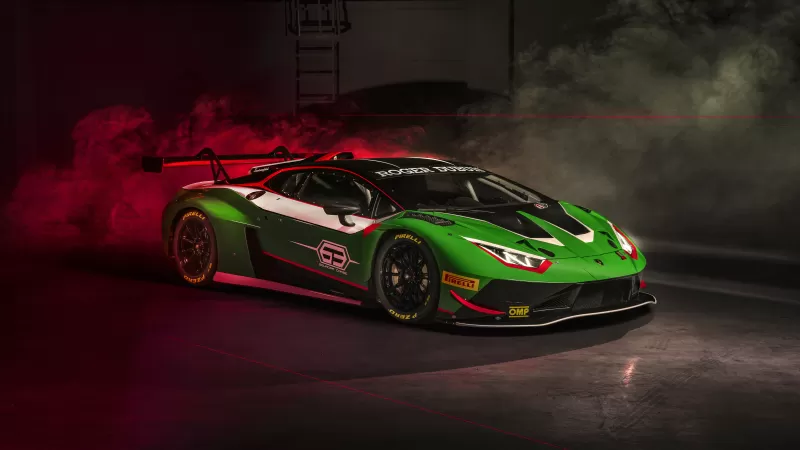Lamborghini Huracán GT3 EVO2, Lamborghini Squadra Corse, Race cars, 2022, 5K