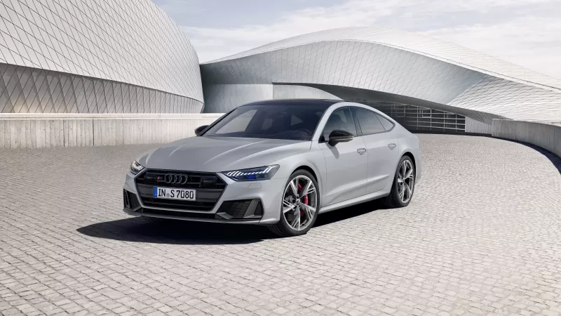 Audi S7 Sportback, Silver, Modern architecture, Design Edition, 2022 wallpaper
