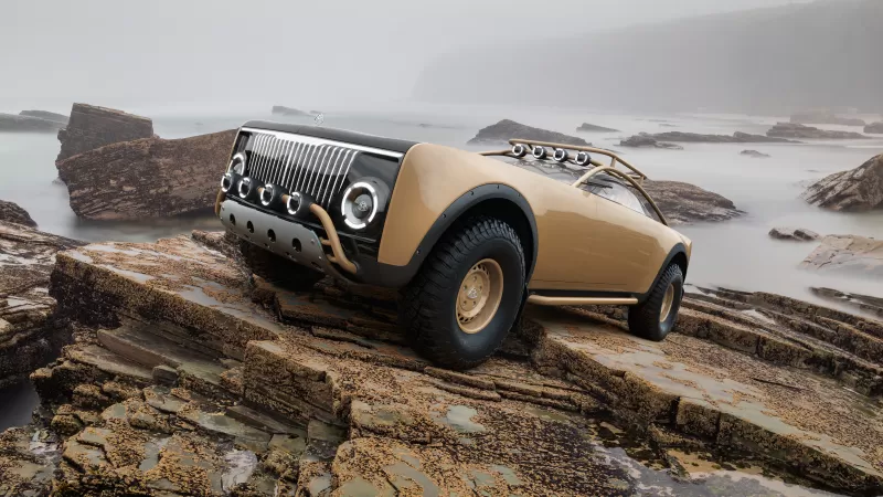 Project Maybach wallpaper, Virgil Abloh, Off-road concept, Rocky coast