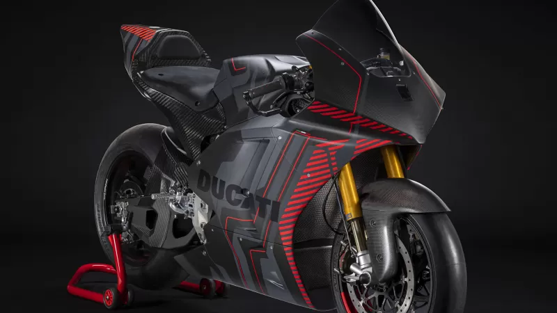 Ducati V21L MotoE, Electric race bike, Carbon fibre, Dark background, 2022, 5K wallpaper