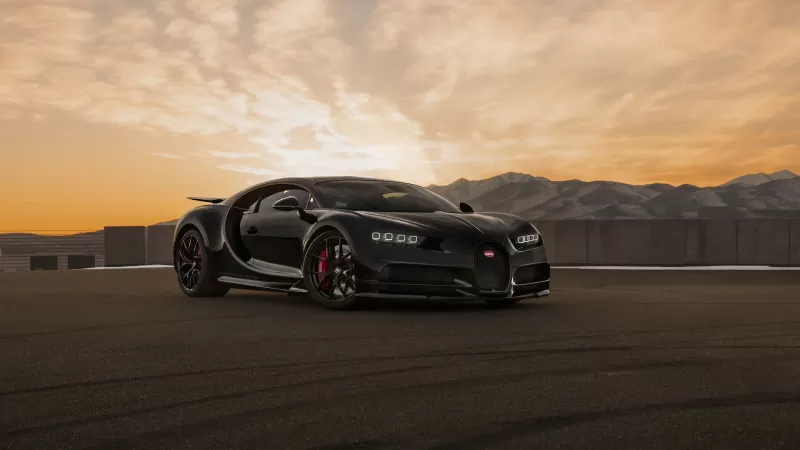 Bugatti Chiron Sport, Hyper Sports Cars, Black cars