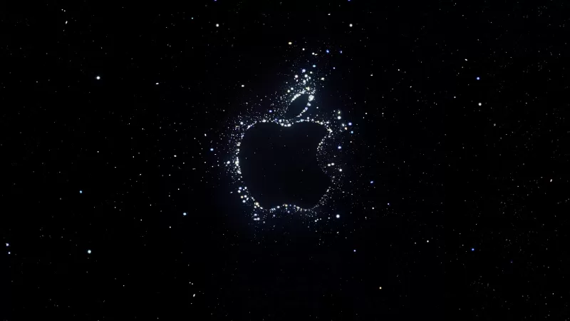 Apple Event 2022, iPhone 14, Apple logo, Dark background, Night sky, 5K