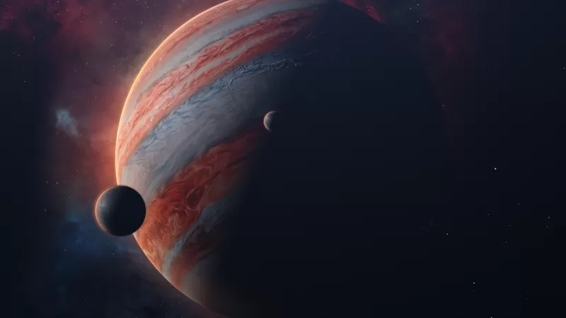 Jupiter and moons wallpaper, Gas giant, Outer space