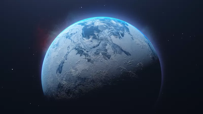Frozen planet wallpaper, Icy world, Outer space