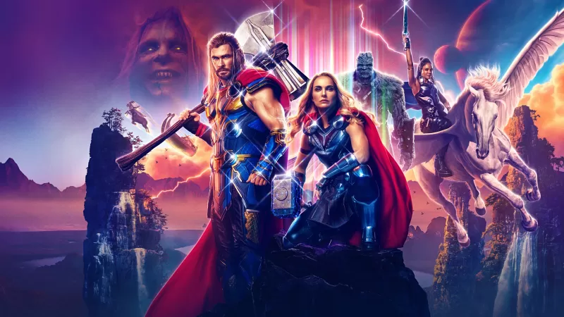 Thor: Love and Thunder, Chris Hemsworth as Thor, Natalie Portman as Jane Foster, Gorr the God Butcher, Korg, Tessa Thompson as Valkyrie, 2022 Movies, Marvel Comics
