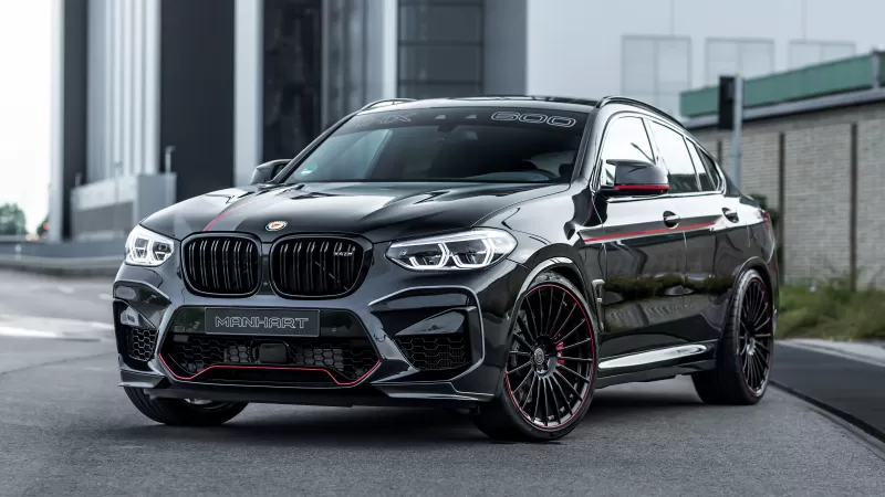 Manhart MHX4 600, BMW X4 M, Black SUV, Red accents, 2022 wallpaper