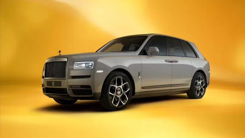 Rolls-Royce Cullinan Inspired by Fashion, Tempest Grey, Yellow background