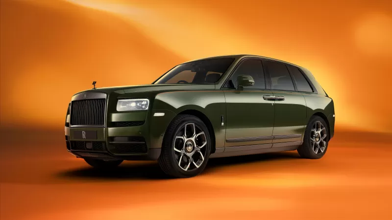 Rolls-Royce Cullinan Inspired by Fashion, Military Green, Orange background