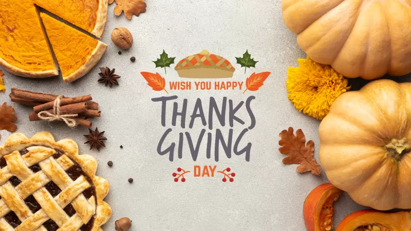 Happy Thanksgiving, Thanksgiving Day, Pumpkins, Autumn leaves, Stone background
