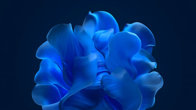 Windows 11, Bloom collection, Blue background, Blue abstract
