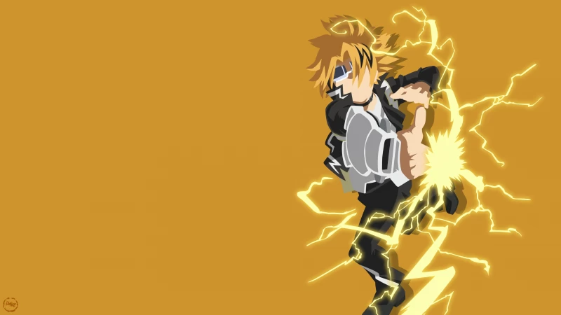 Denki Kaminari, Stun Gun Hero, My Hero Academia, Yellow background