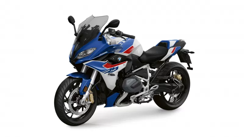 BMW R 1250 RS, Motorsport livery, Sport touring, White background, 4K wallpaper
