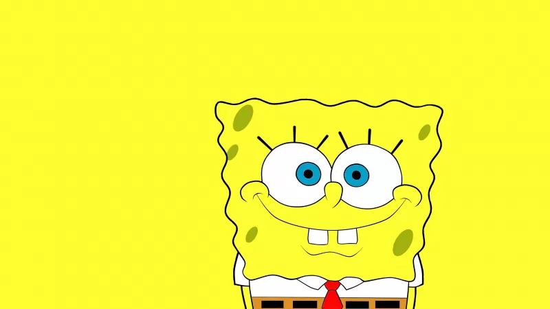SpongeBob SquarePants, Aesthetic Spongebob, Yellow background, 5K, Cartoon, Minimalist