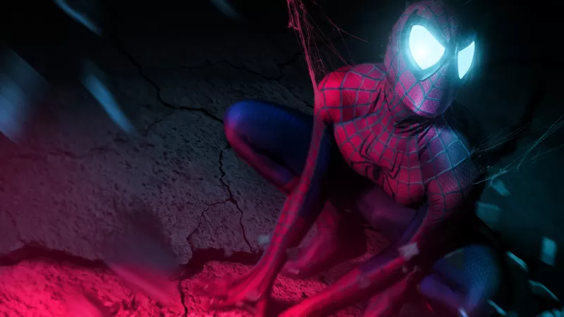 Iron Spider, Spider-Man, Neon, Cosplay, Marvel Superheroes