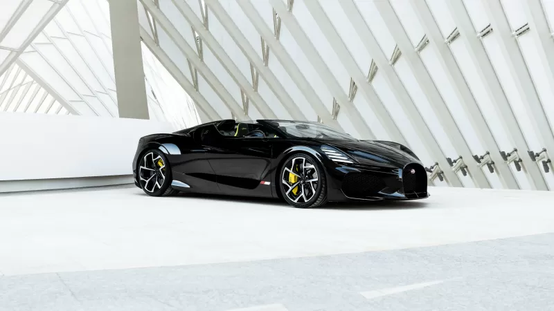 Bugatti W16 Mistral, Sports cars, Black cars, 2024
