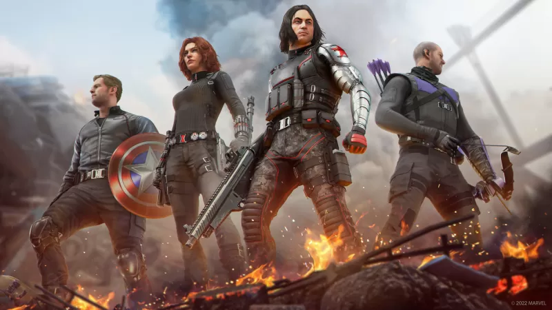 Marvel's Avengers, Captain America, Black Widow, Bucky Barnes, Falcon, PlayStation 5, PlayStation 4, Xbox One