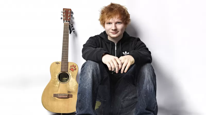 Ed Sheeran 5K, Guitar, White background