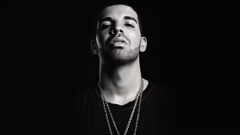 Drake 4K, Black background, Canadian rapper