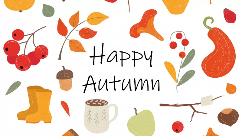 Happy Autumn, Autumn background, Illustration, 5K